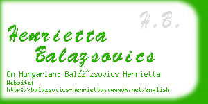 henrietta balazsovics business card